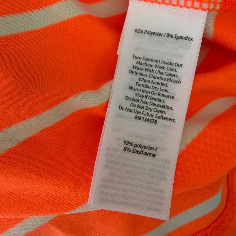 Vineyard Vines Men's Golf Polo Shirt Orange Striped Performance Lg pickleball